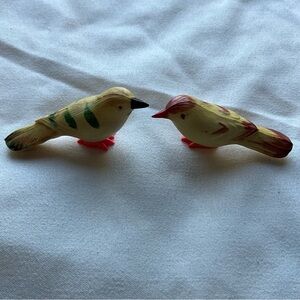 Vintage Lot of 2 Micro Miniature Japan Bird Figures Ceramic(?) Hard Plastic (?)